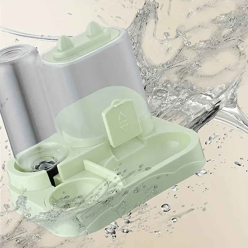 Durable Plastic 2-in-1 Automatic Pet Feeder Water Dispenser Large Capacity Food Water Bowl For Cats Dogs