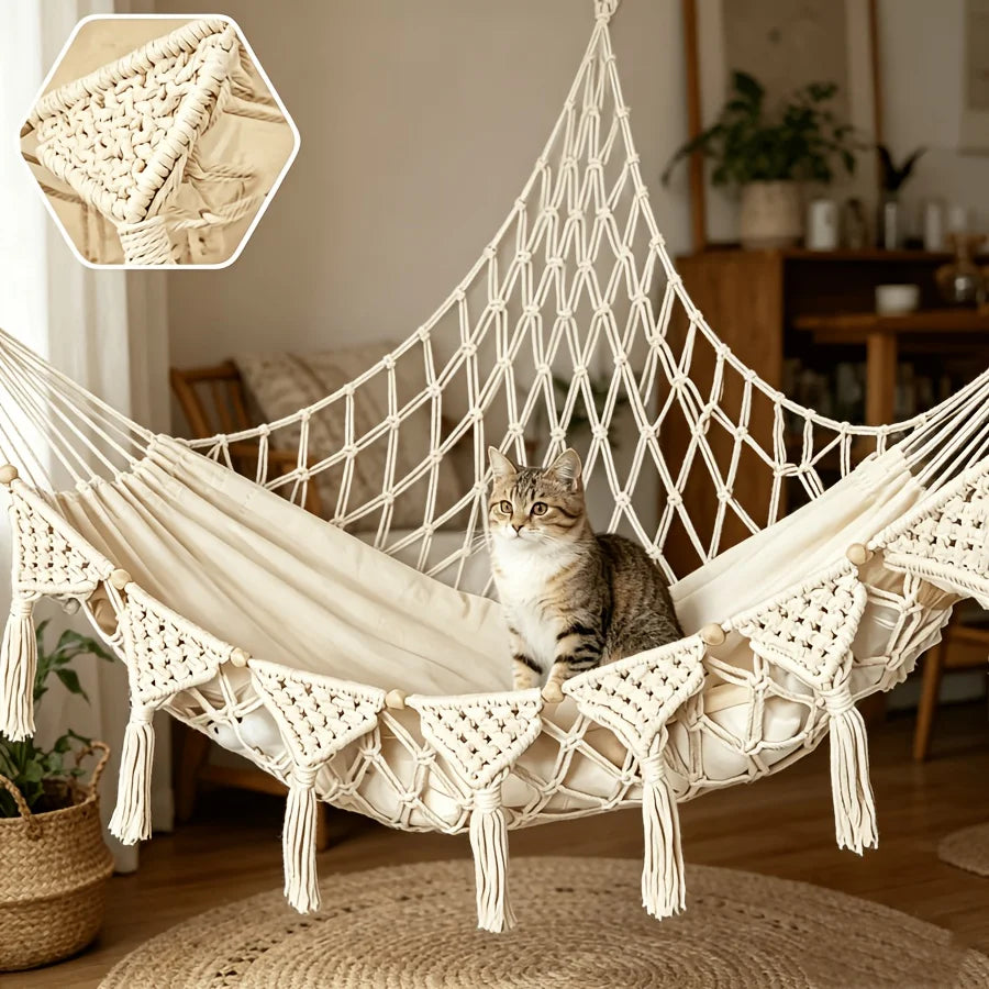 Hand Woven Vinyl Cat Hammock