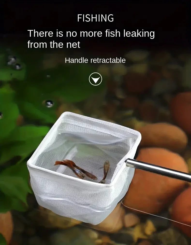 Stainless Steel Handle Square Round Aquarium Net