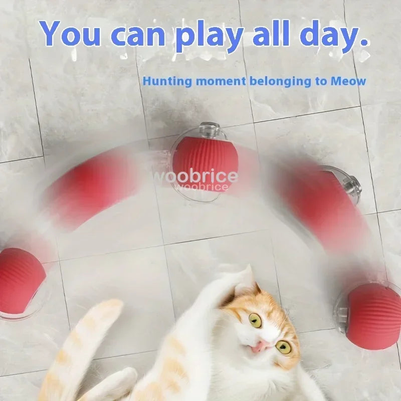 New Cat Interactive Ball Toy Automatic Rolling Ball Faux Tail Rechargeable Smart Pet Electric Toy Dog Cat Training Imitate Mouse