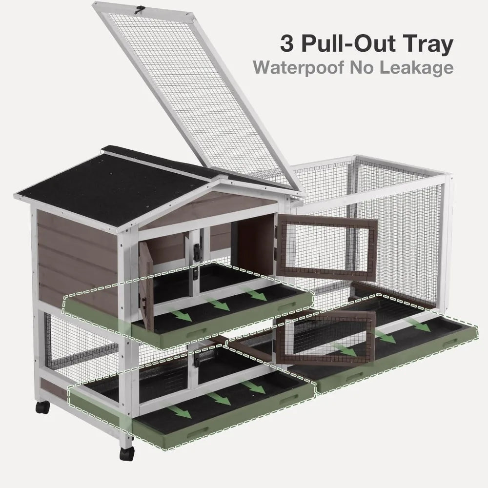 2-Story Indoor/Outdoor Rabbit Hutch