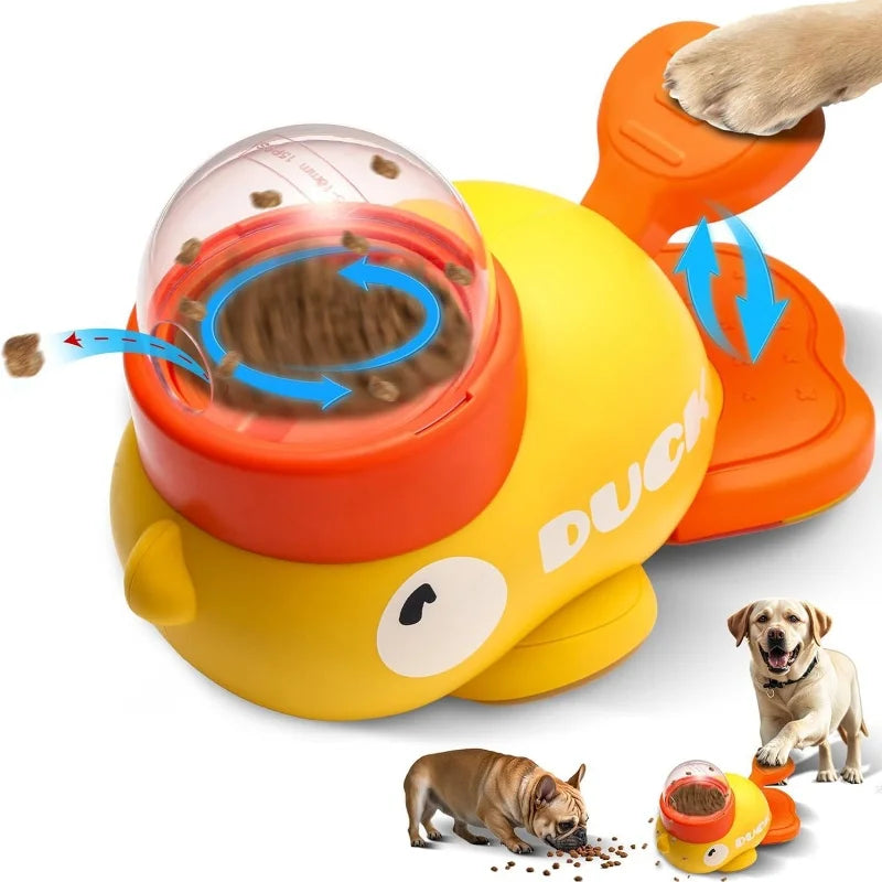 Interactive Automatic Feeder Durable Cute Food Dispenser Training Dog Toy Duck Design Puzzle Slow Feeder Dog Supplies