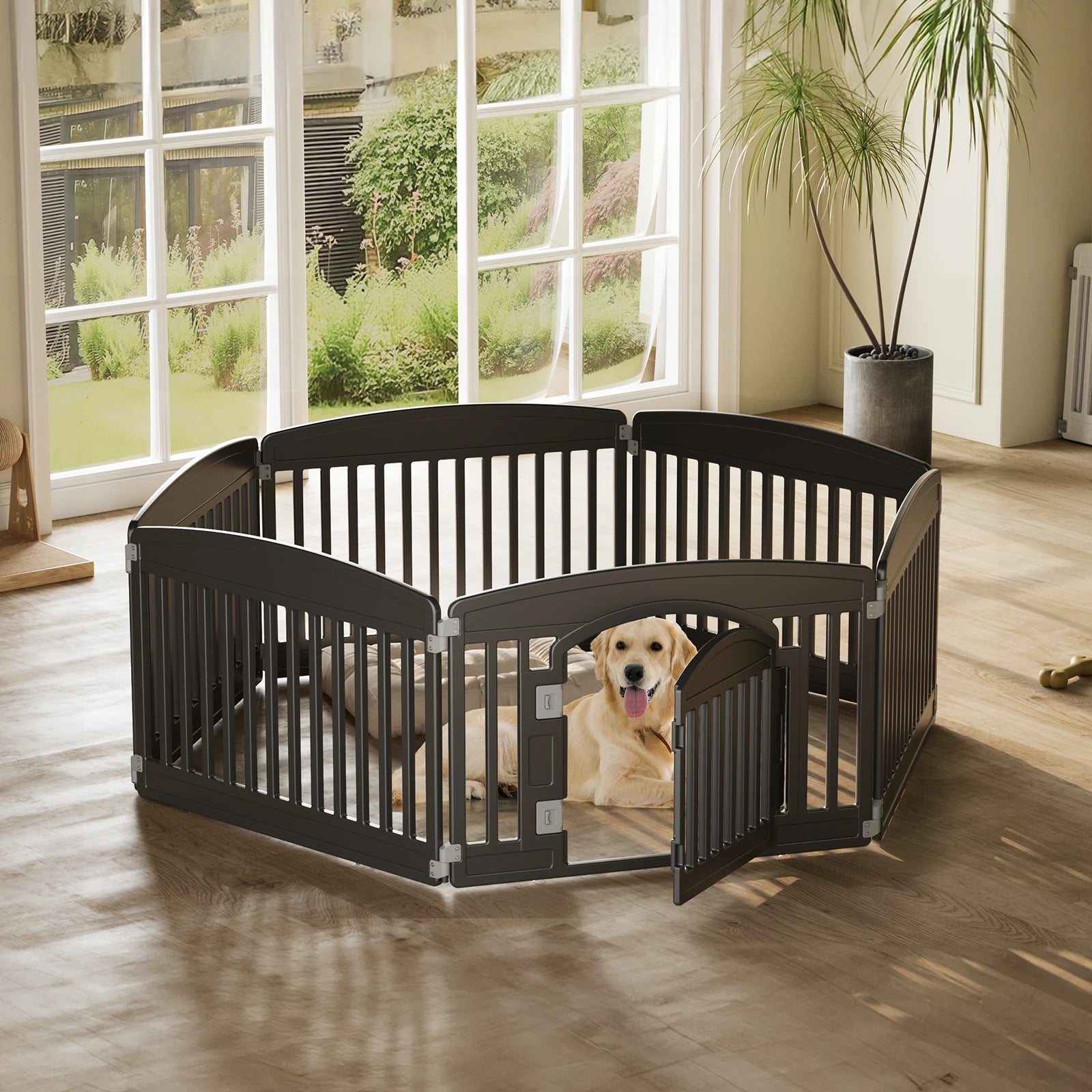 Plastic 6 Panel 24" Expandable Durable Dog Playpen Or Pet Fence for Medium Dogs