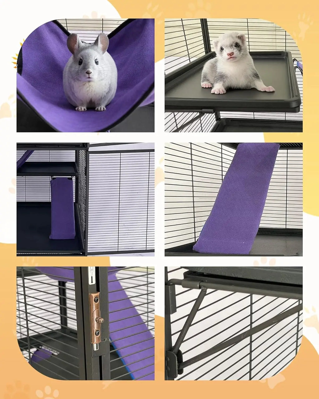 64" Metal Multi-Level Cage for Small Animals