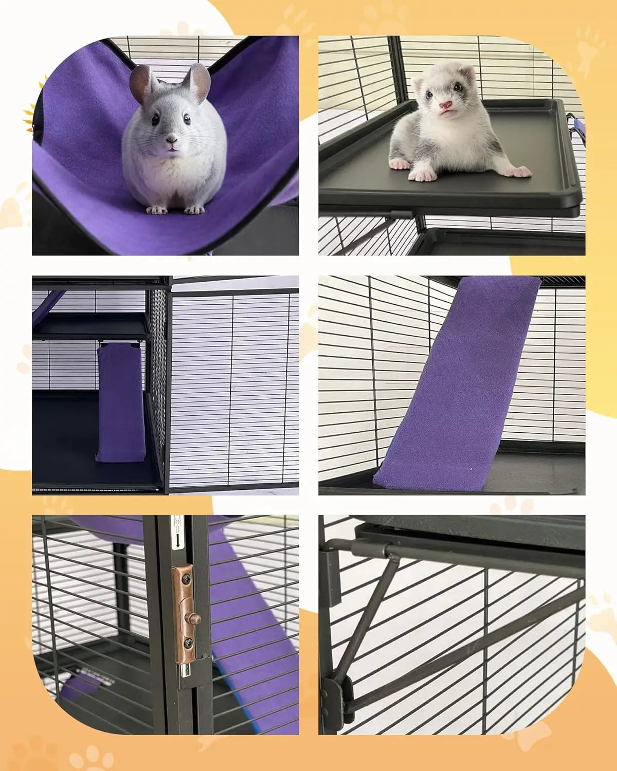 64" Metal Multi-Level Cage for Small Animals