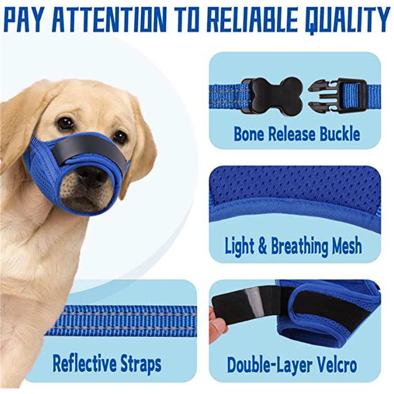 Anti Barking Adjustable Anti-biting Mesh Breathable Muzzle