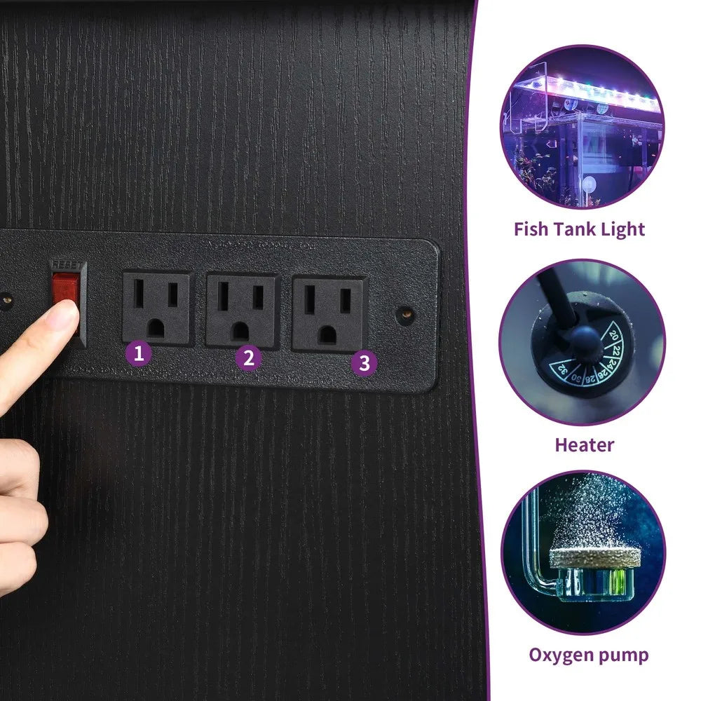 55-75 Gallon Heavy Duty Aquarium Stand w/Power Outlets