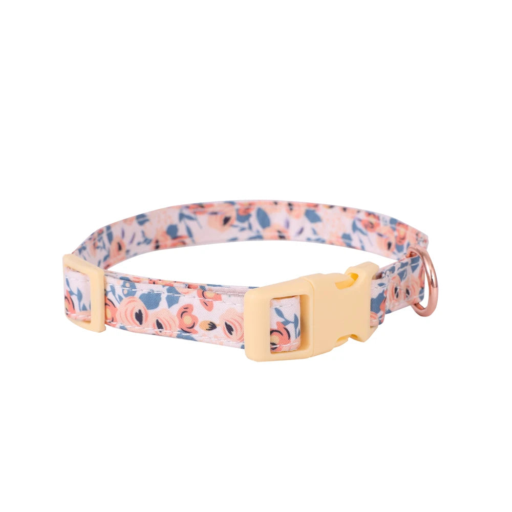 Breathable Reflective Pet Harness Leash Set with Adjustable Floral Chest Strap