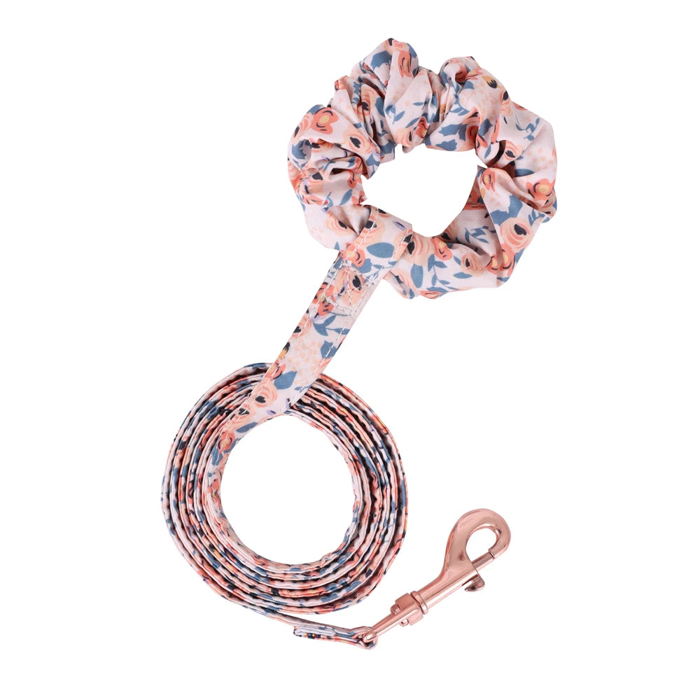 Breathable Reflective Pet Harness Leash Set with Adjustable Floral Chest Strap