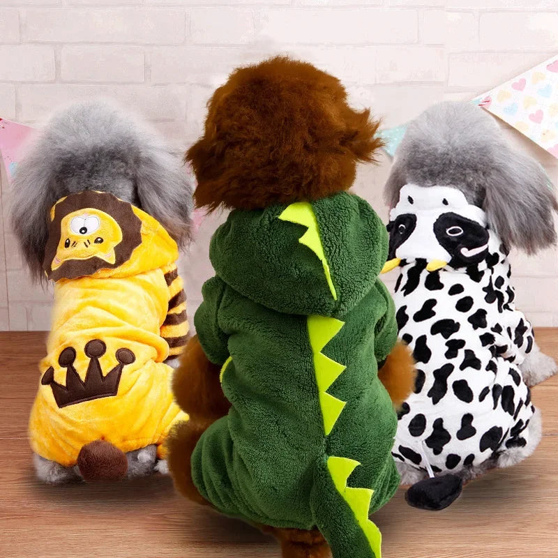 Soft Warm Fleece Pet Jumpsuit Hoodie