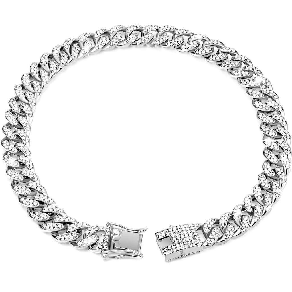 Luxury Designer Dog Collar Bling Diamond Pet Chain for Small Medium Large Dogs Cat Puppy Gold Necklace Jewelry Dog Accessories
