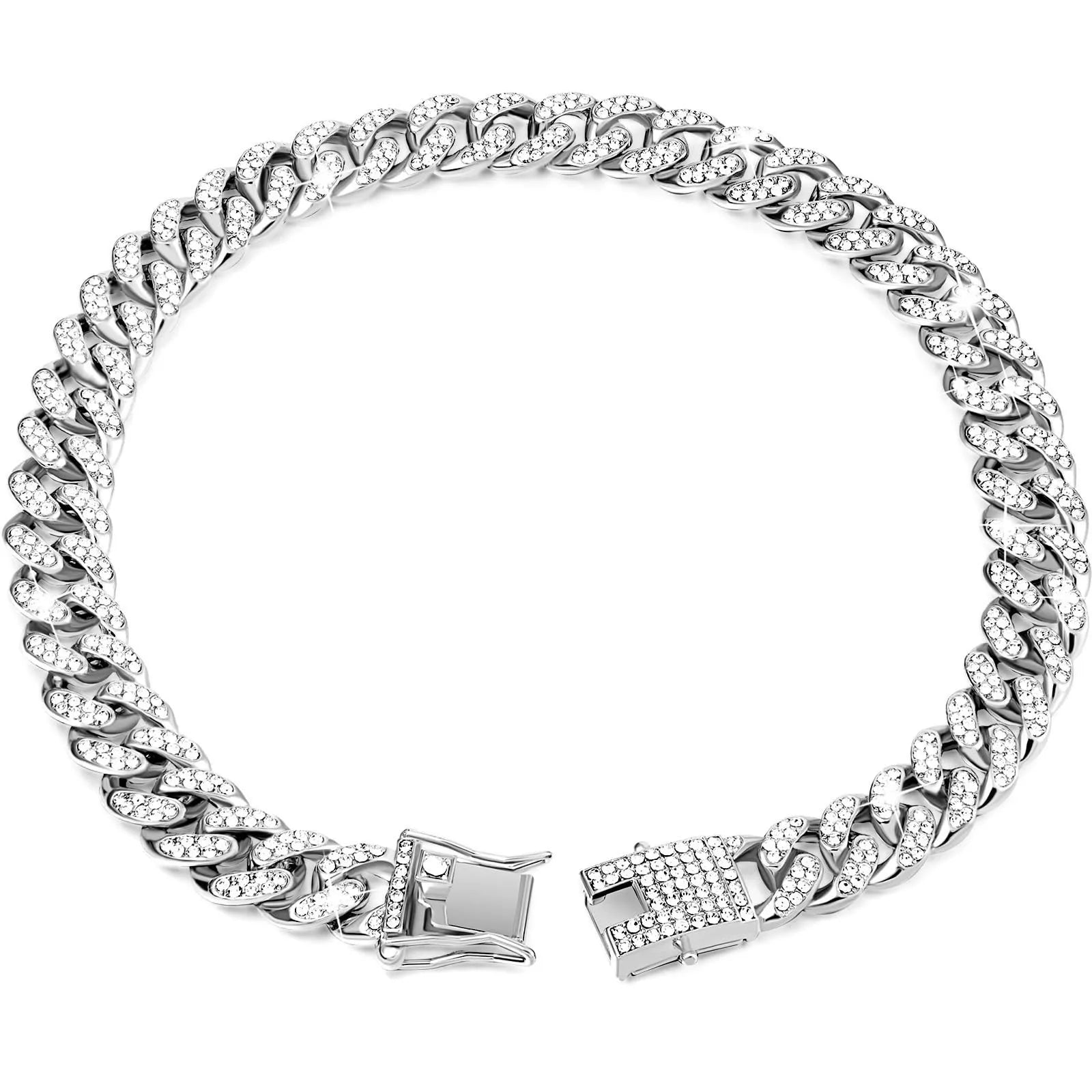 Luxury Designer Dog Collar Bling Diamond Pet Chain for Small Medium Large Dogs Cat Puppy Gold Necklace Jewelry Dog Accessories