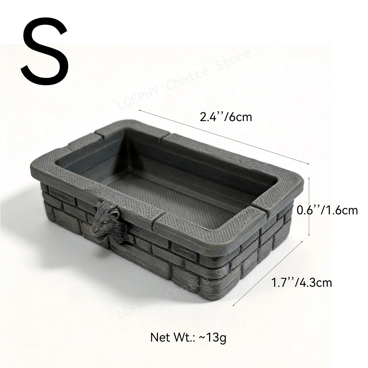 Lion Head Faux Stone Reptile Water Bowl