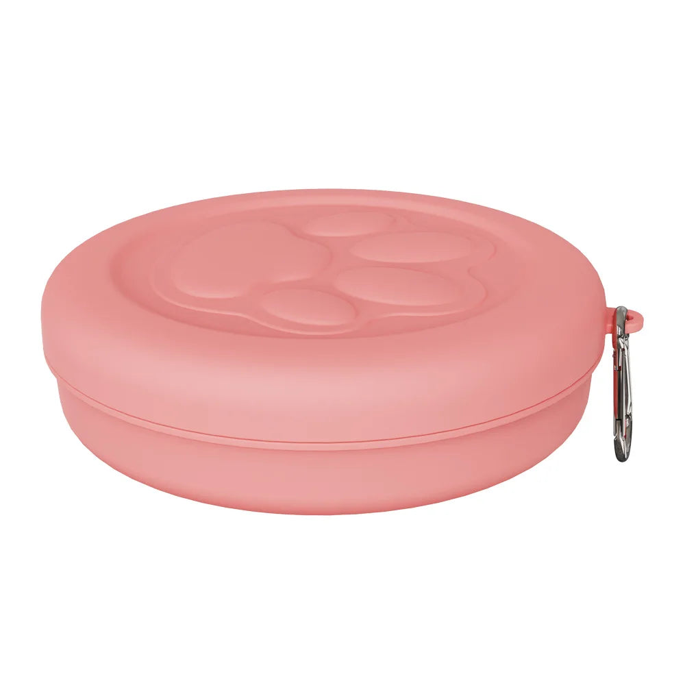 Portable Outdoor Pet Bowl: 2-in-1 Food/Water Dish with Treat Compartment