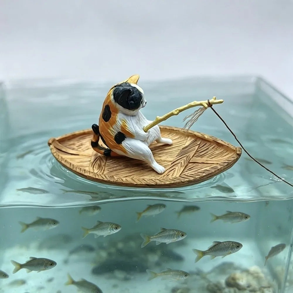 Resin Cat Shape Fishing Boat