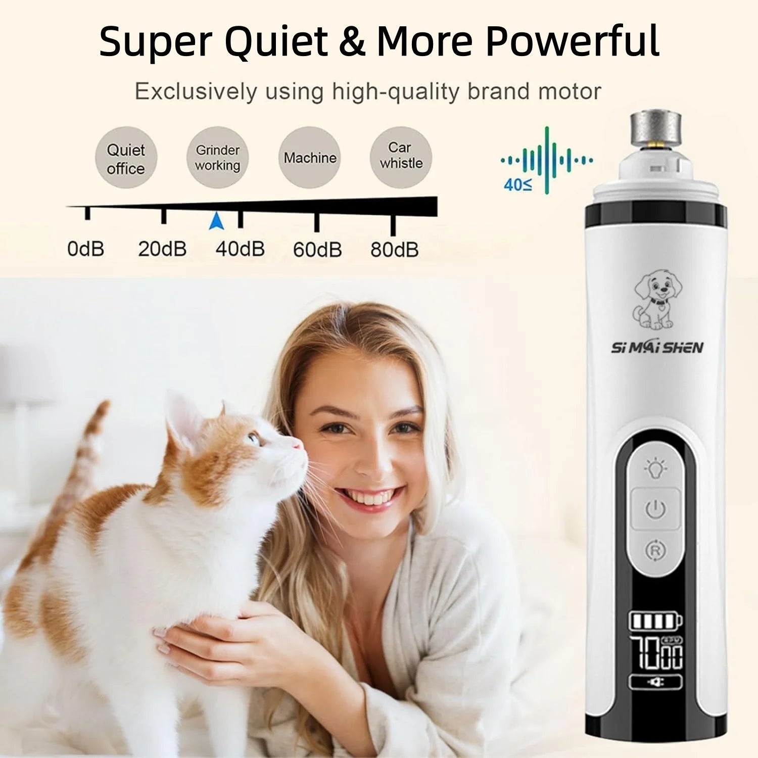 Pet Nail Grinder with LED Light