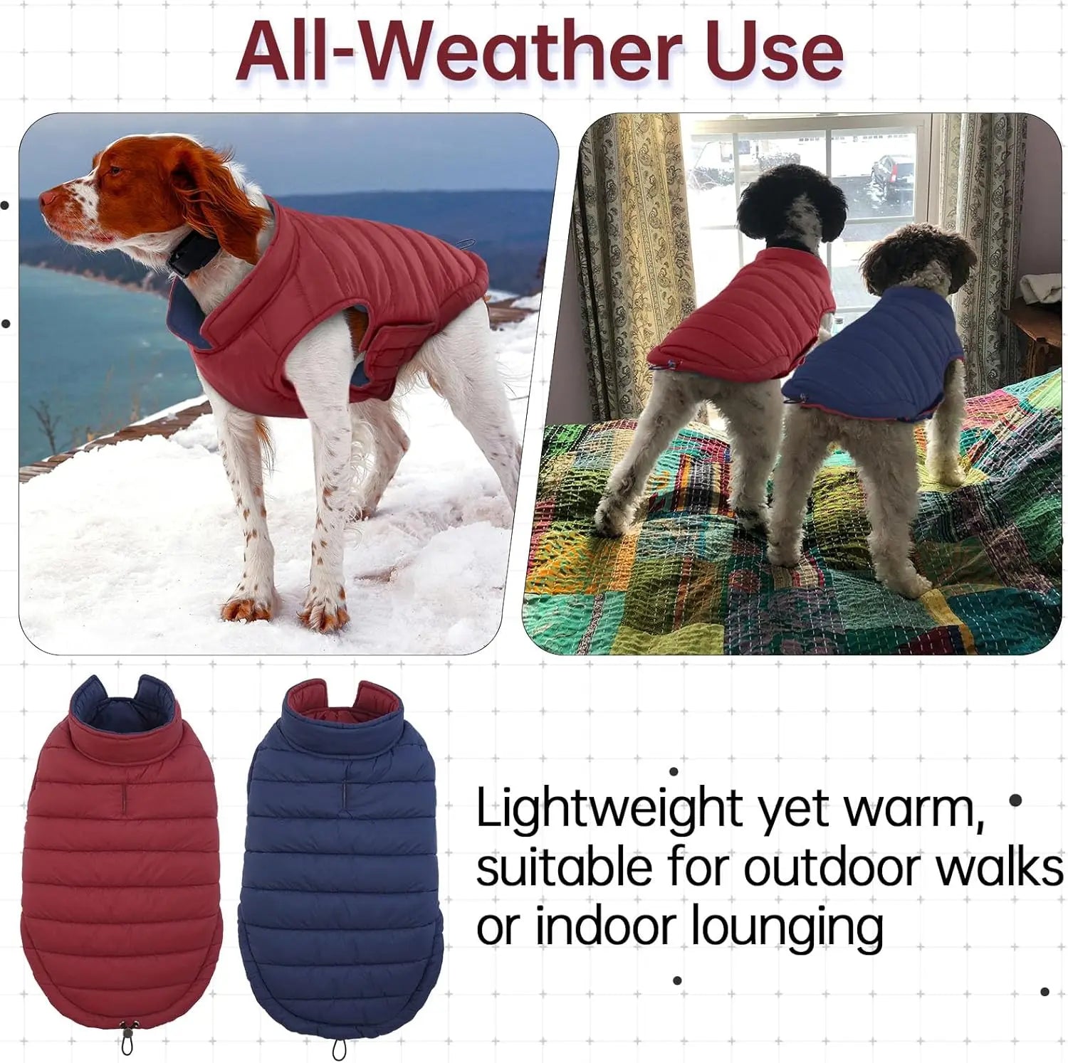 Outdoor Cold Proof  Dog Jacket with Fleece Cotton Lining
