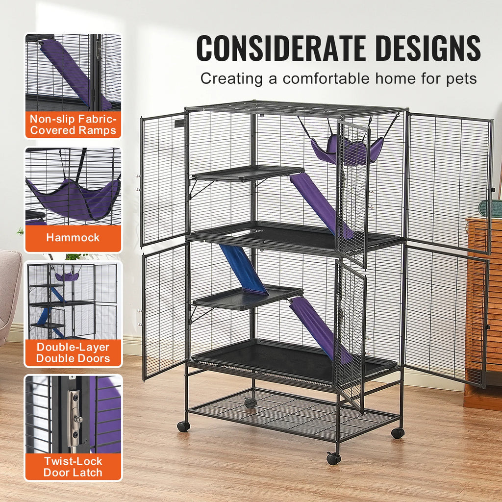 64" Metal Rolling Multi-Level Small Animal Cage