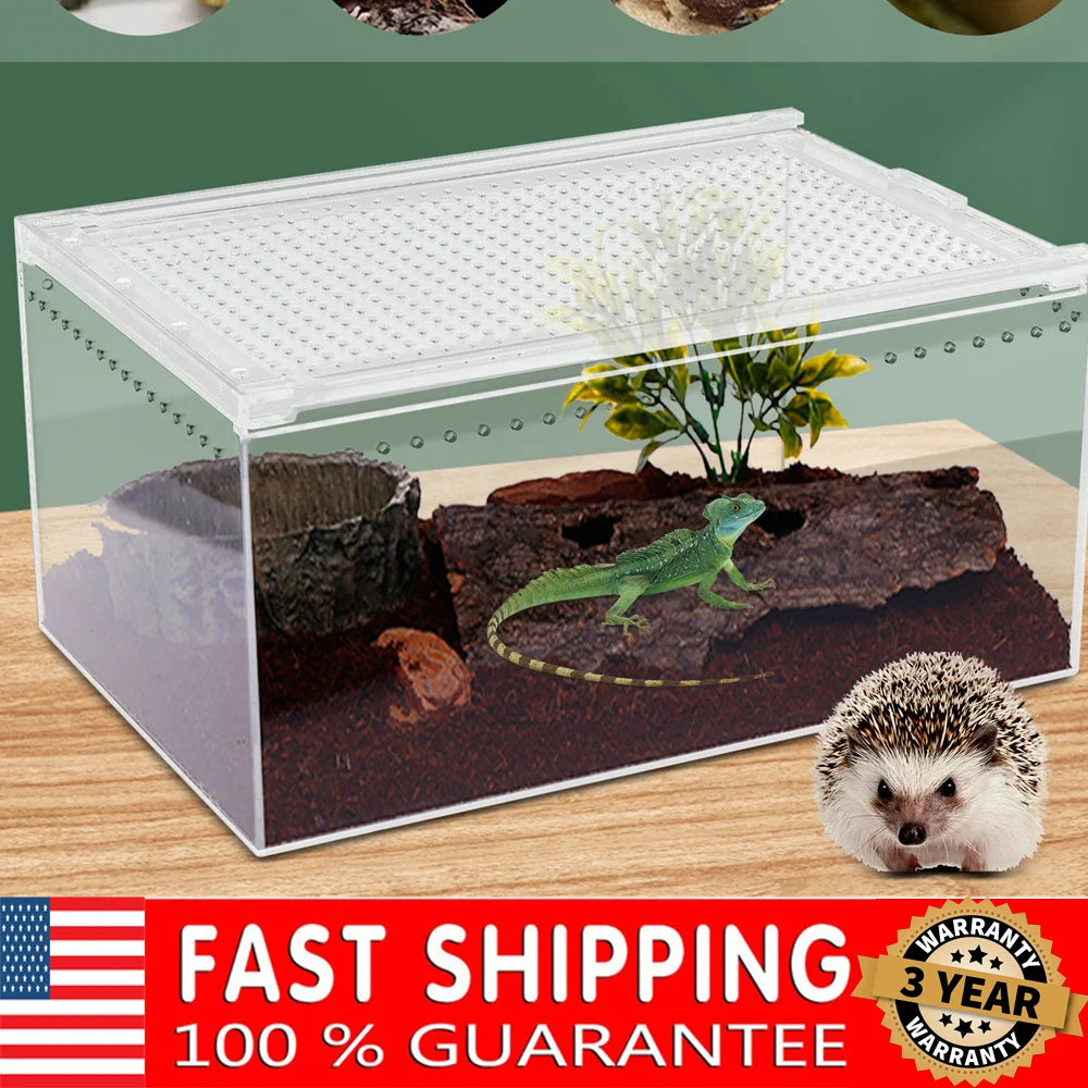 Magnetic Clear Acrylic Large Enclosure 2.5 Gallon Terrarium Cage