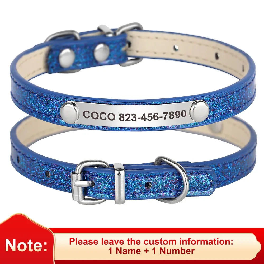 Custom Pet Collar With Engraved ID Nameplate
