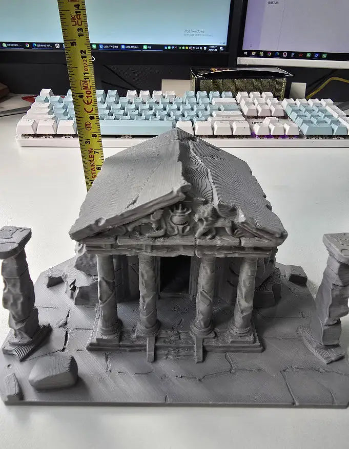 3D Printed Ancient Greek Temple Ruins Aquarium Terrarium Decor