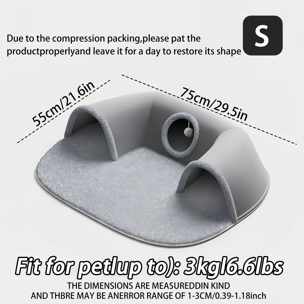 3-in-1 Cat Tunnel Bed with Non-Slip Bottom