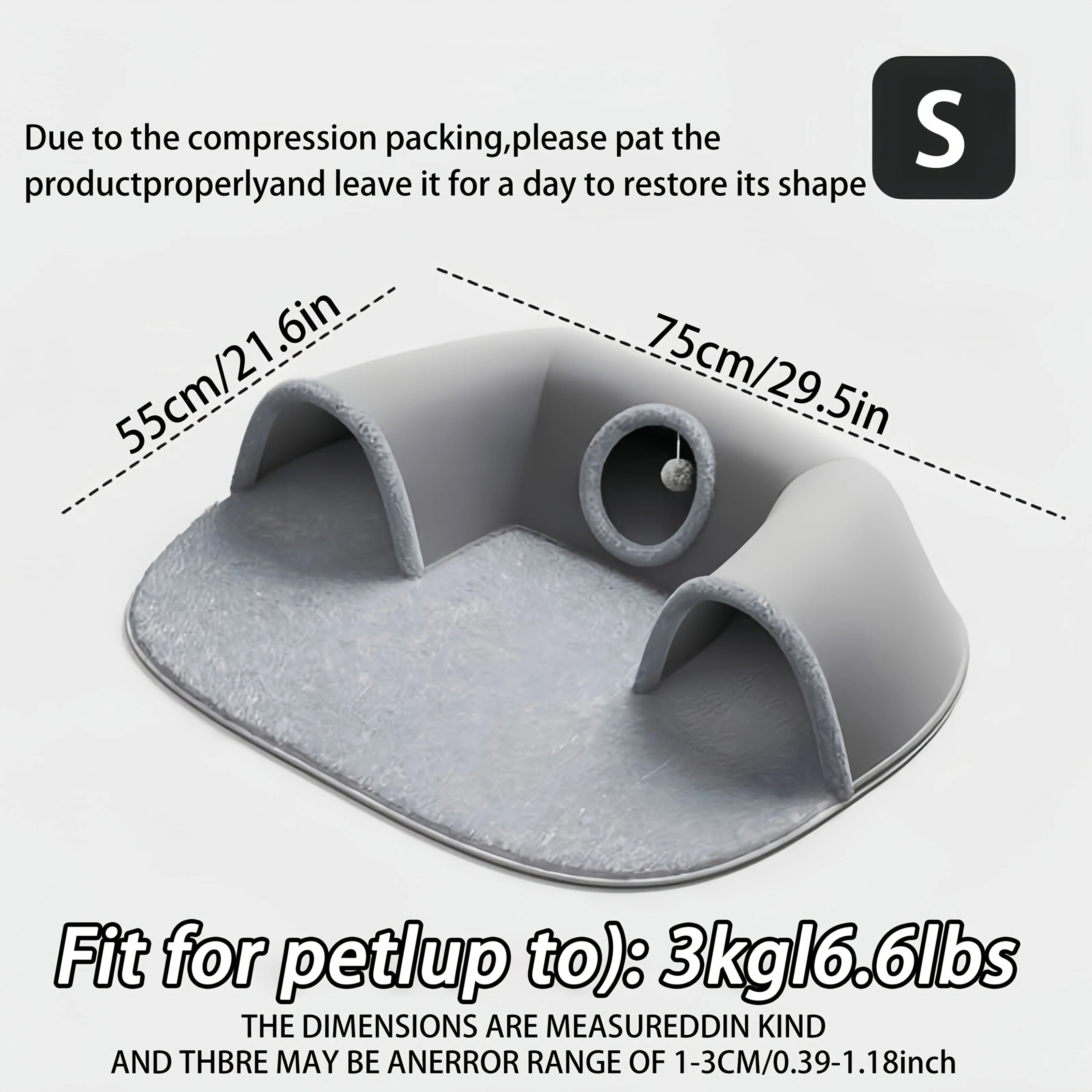 3-in-1 Cat Tunnel Bed with Non-Slip Bottom