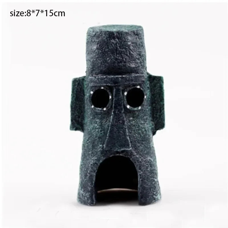 Cute Resin House Aquarium Decorations