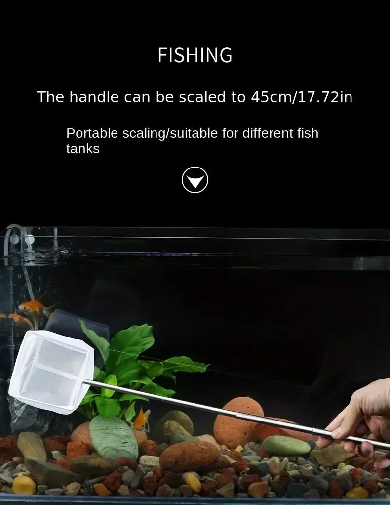 Stainless Steel Handle Square Round Aquarium Net