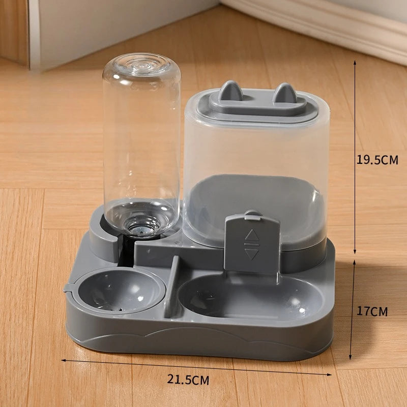 Durable Plastic 2-in-1 Automatic Pet Feeder Water Dispenser Large Capacity Food Water Bowl For Cats Dogs