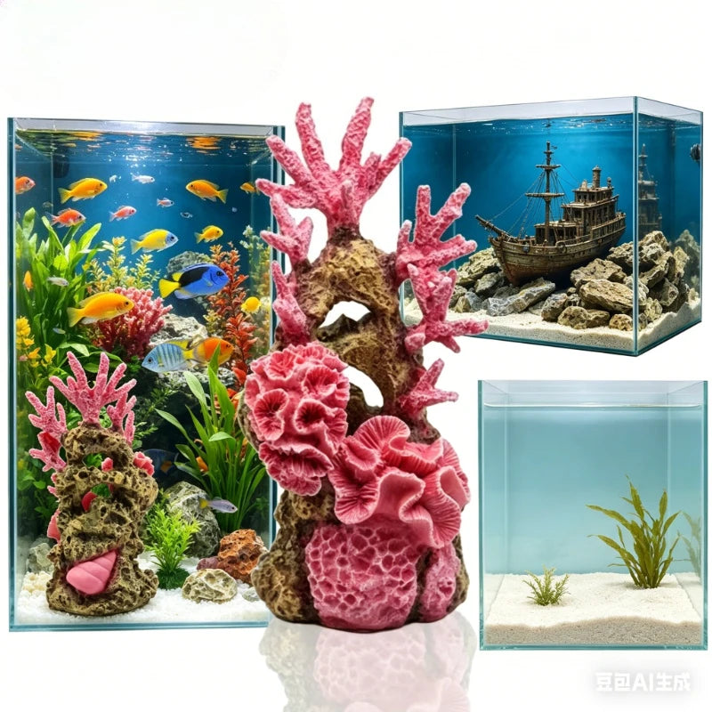 1PC Aquarium Simulated Coral Resin Decoration