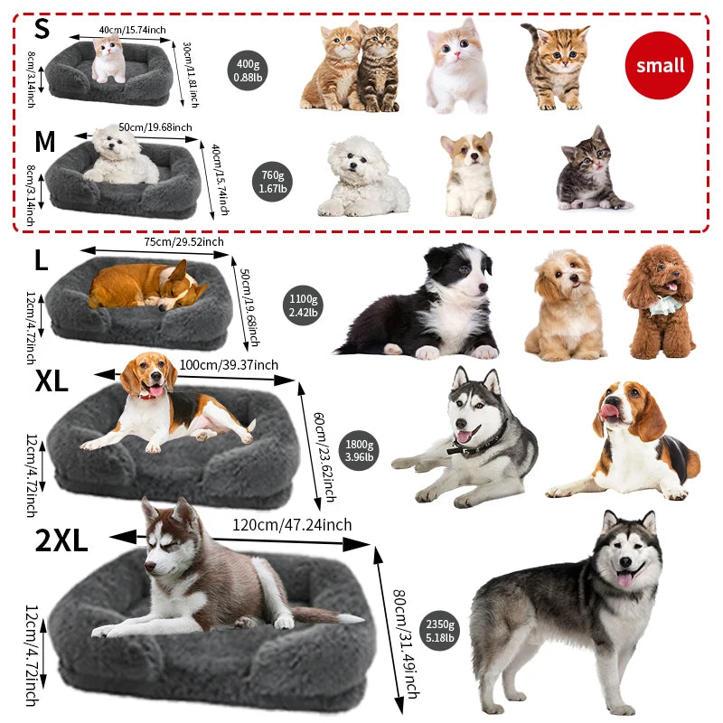 Thick orthopedic dog bed for large dogs - egg sponge, easy to remove and wash, plush cover, durable