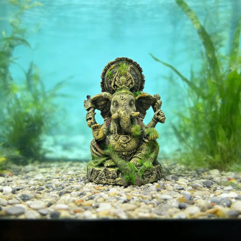 Aquarium Decoration Ancient Buddha Statue & Ganesha Sculpture