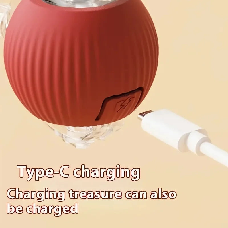 New Cat Interactive Ball Toy Automatic Rolling Ball Faux Tail Rechargeable Smart Pet Electric Toy Dog Cat Training Imitate Mouse