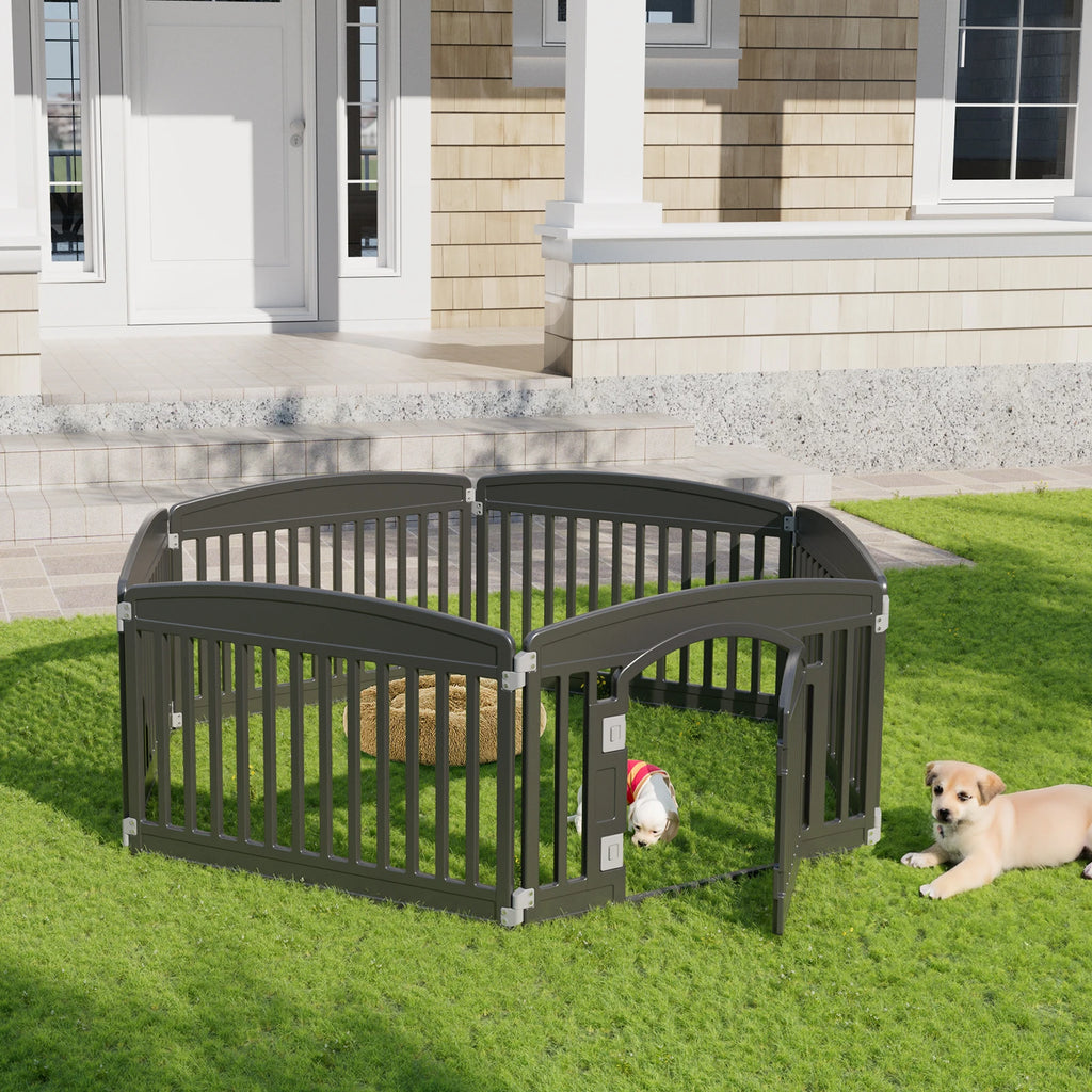 Plastic 6 Panel 24" Expandable Durable Dog Playpen Or Pet Fence for Medium Dogs