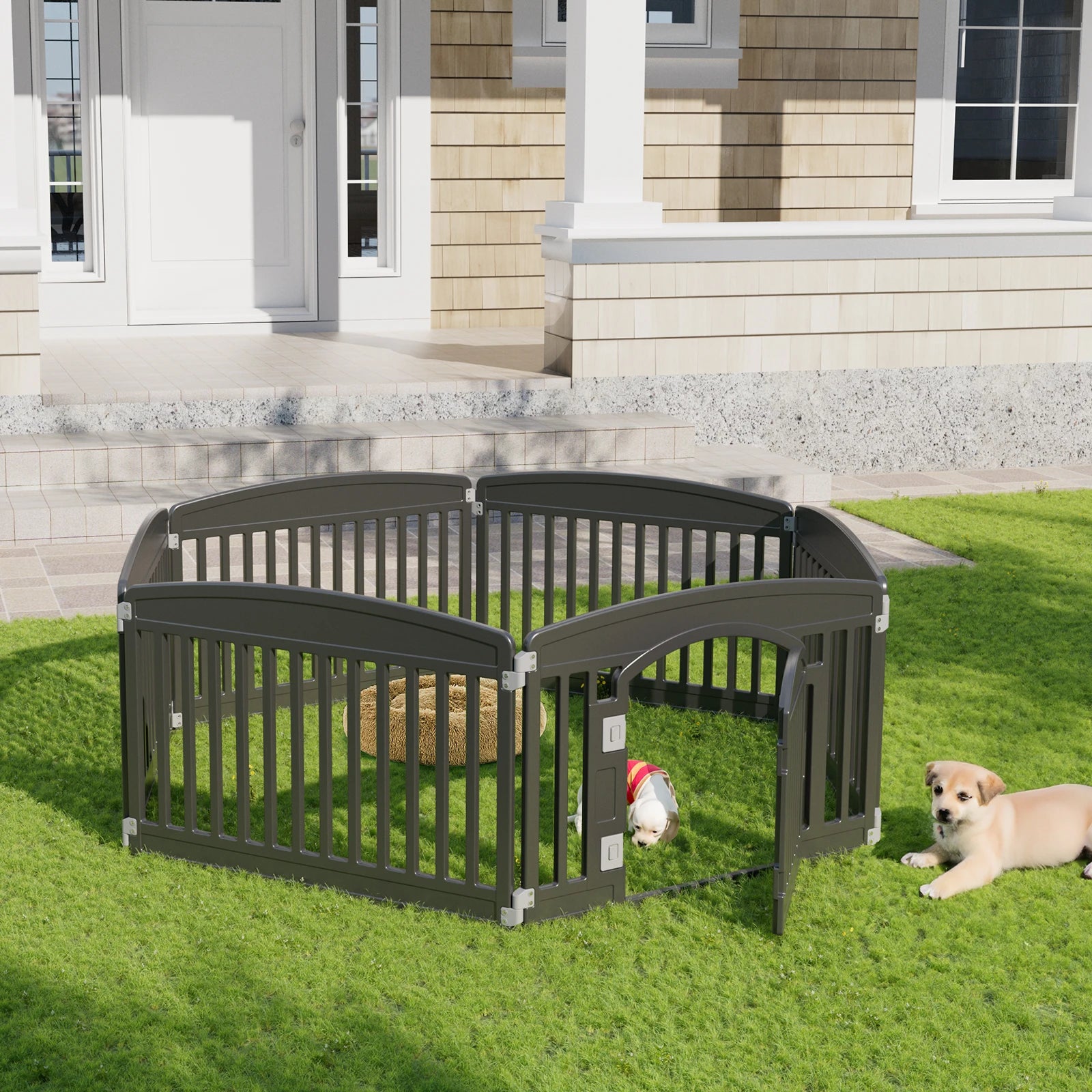 Plastic 6 Panel 24" Expandable Durable Dog Playpen Or Pet Fence for Medium Dogs