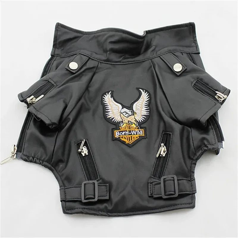 Eagle Pattern PU Leather Dog Jacket
