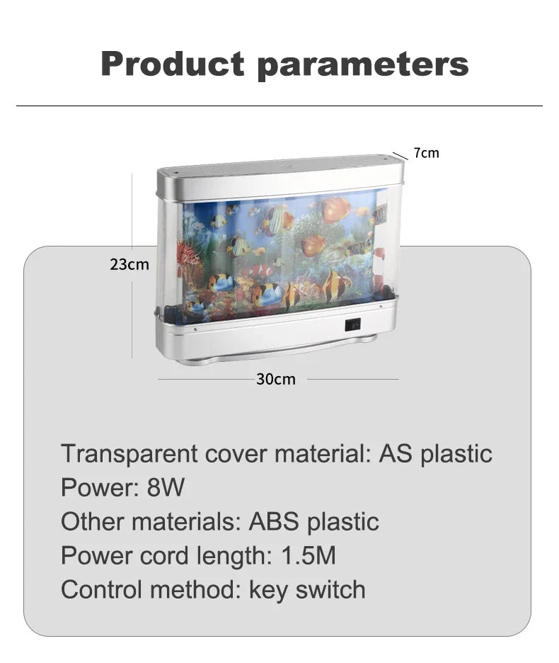 Tropical Fish Tank Lamps Artificial Aquarium Decor Virtual Ocean in Motion Night Light For Children Halloween Christmas Gift Toy