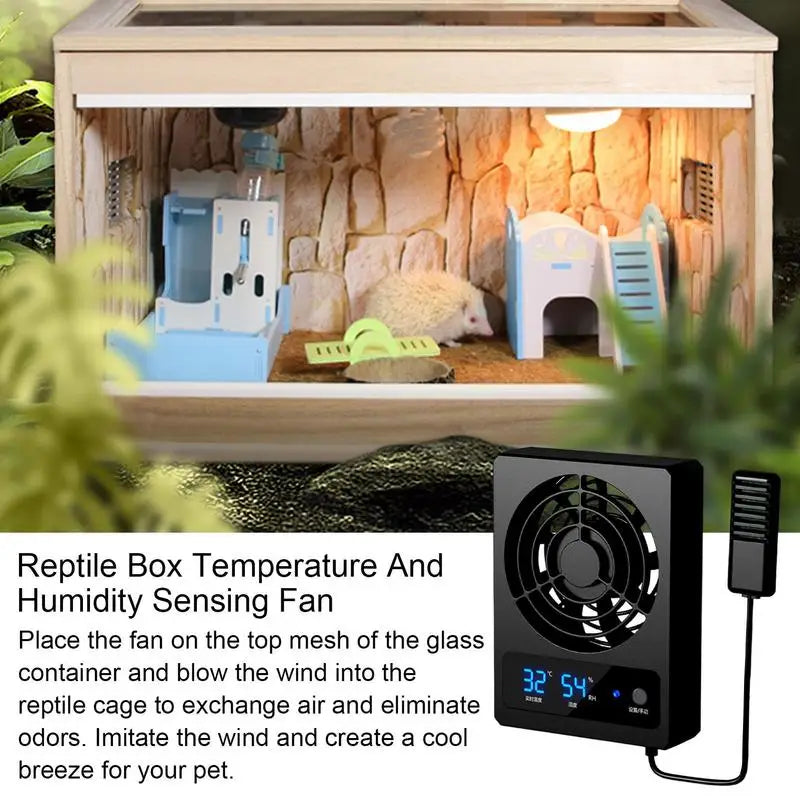 Ventilation Fan For Reptile Enclosure With LED Display