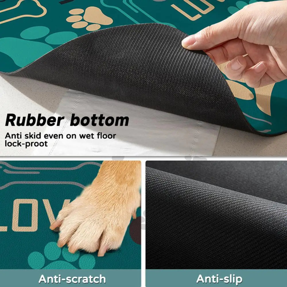Absorbent Pet Feeding Mat Non-Slip Mat  Quick-Dry Water Dispenser Mat