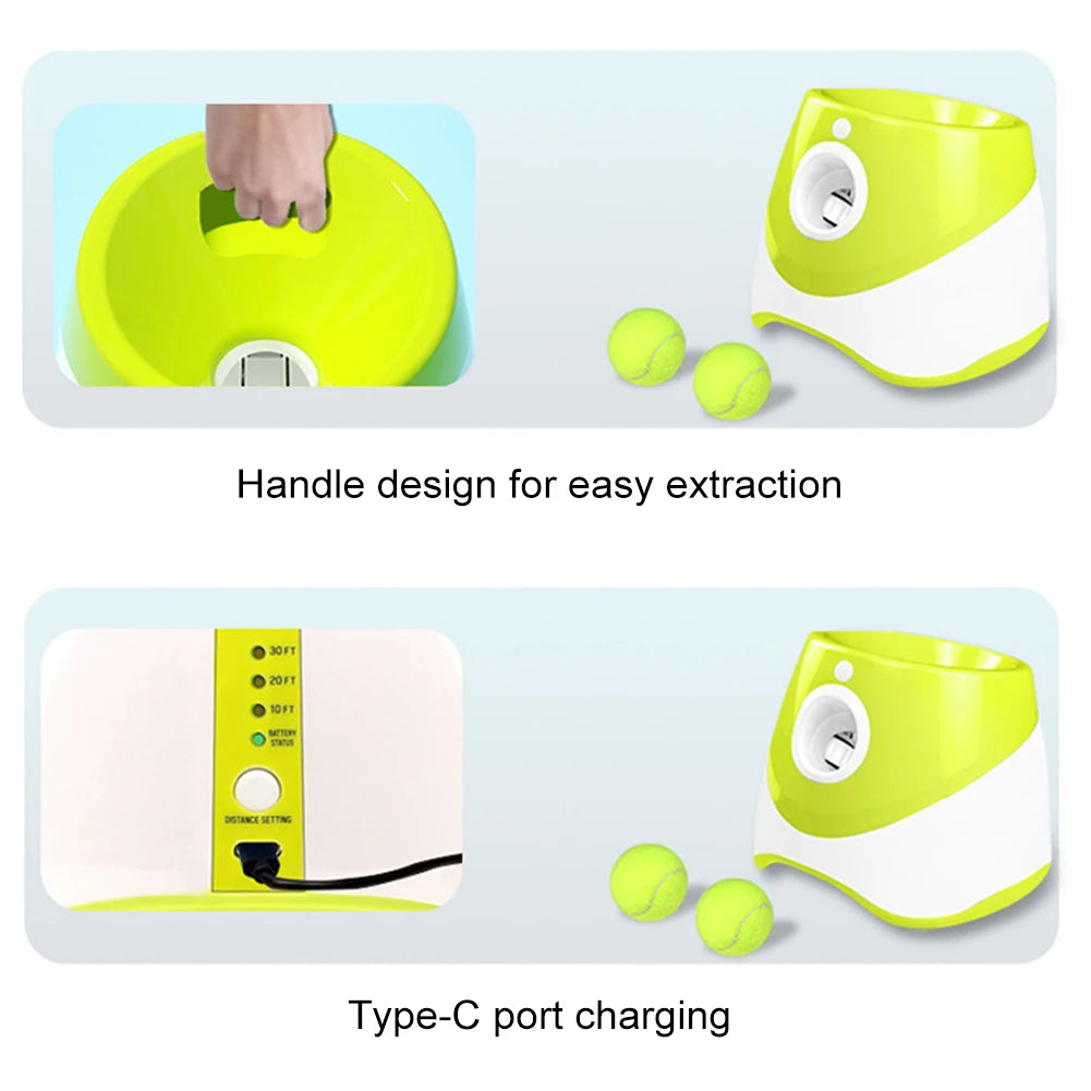 Automatic Dog Ball Launcher with 3 Tennis Balls for Indoor/Outdoor Throwing Game