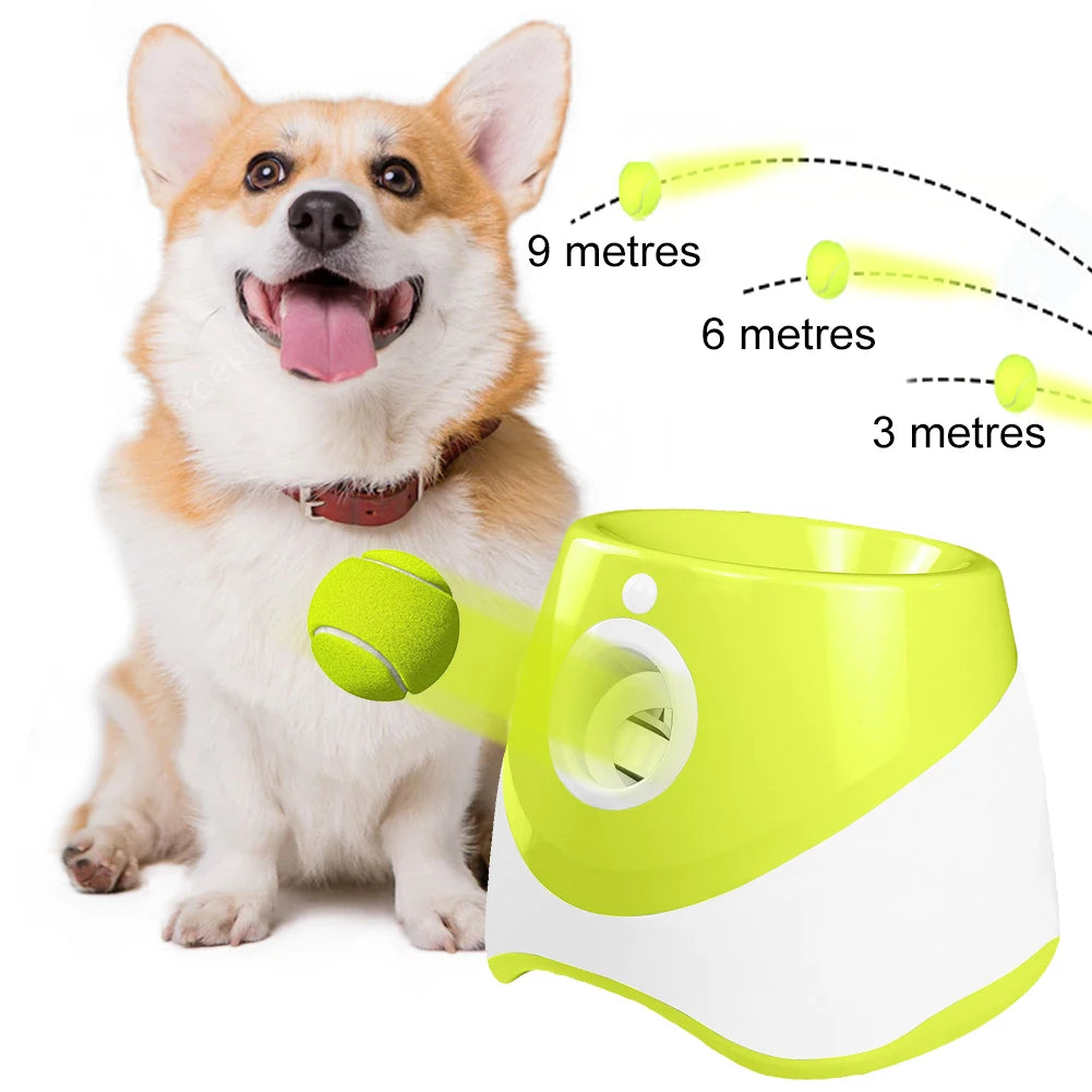 Automatic Dog Ball Launcher with 3 Tennis Balls for Indoor/Outdoor Throwing Game