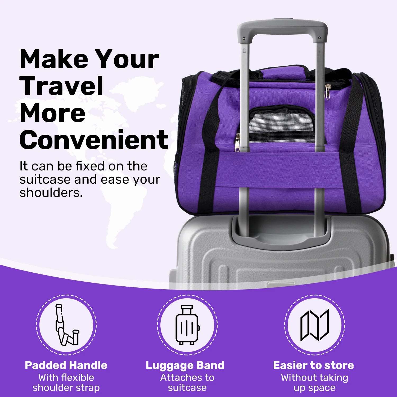 Dog/Cat Carrier for Small, Medium Pet Up to 15Lbs