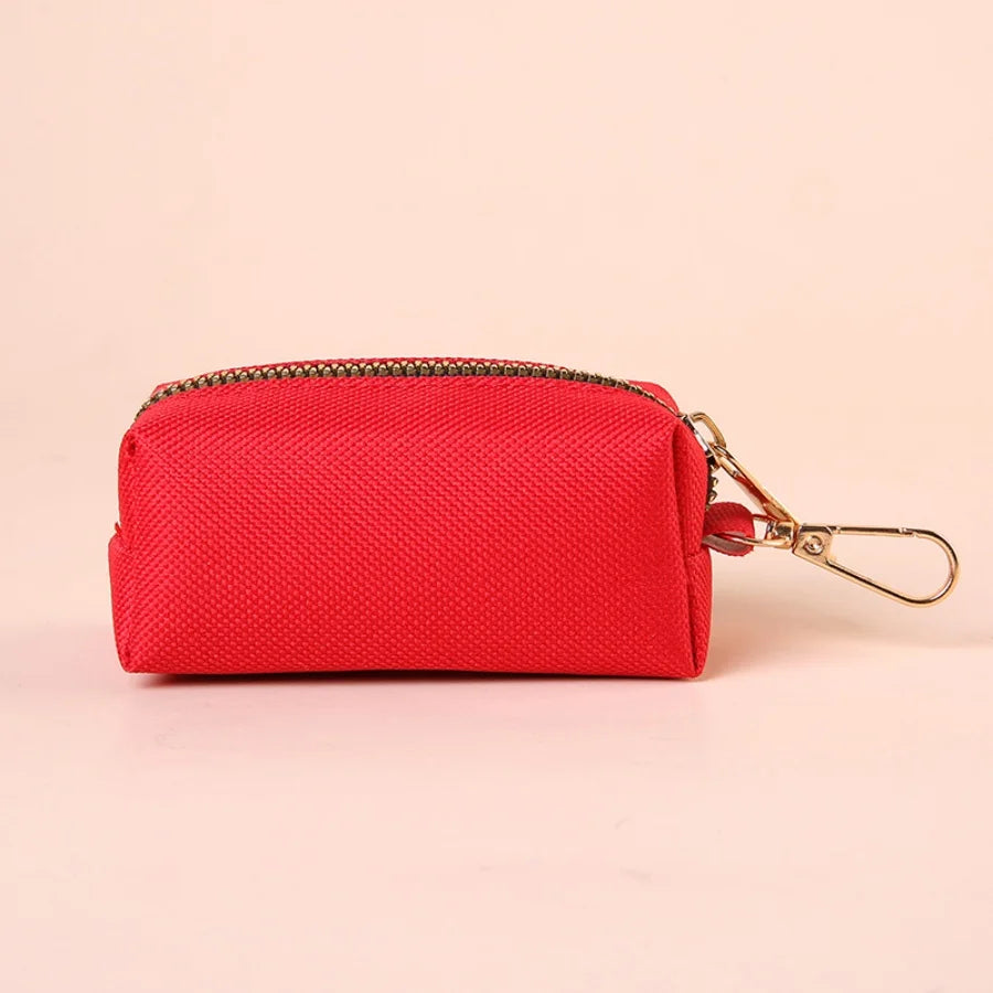 Canvas Dog Poop Bag Holder and Dispenser with Carabiner Clip