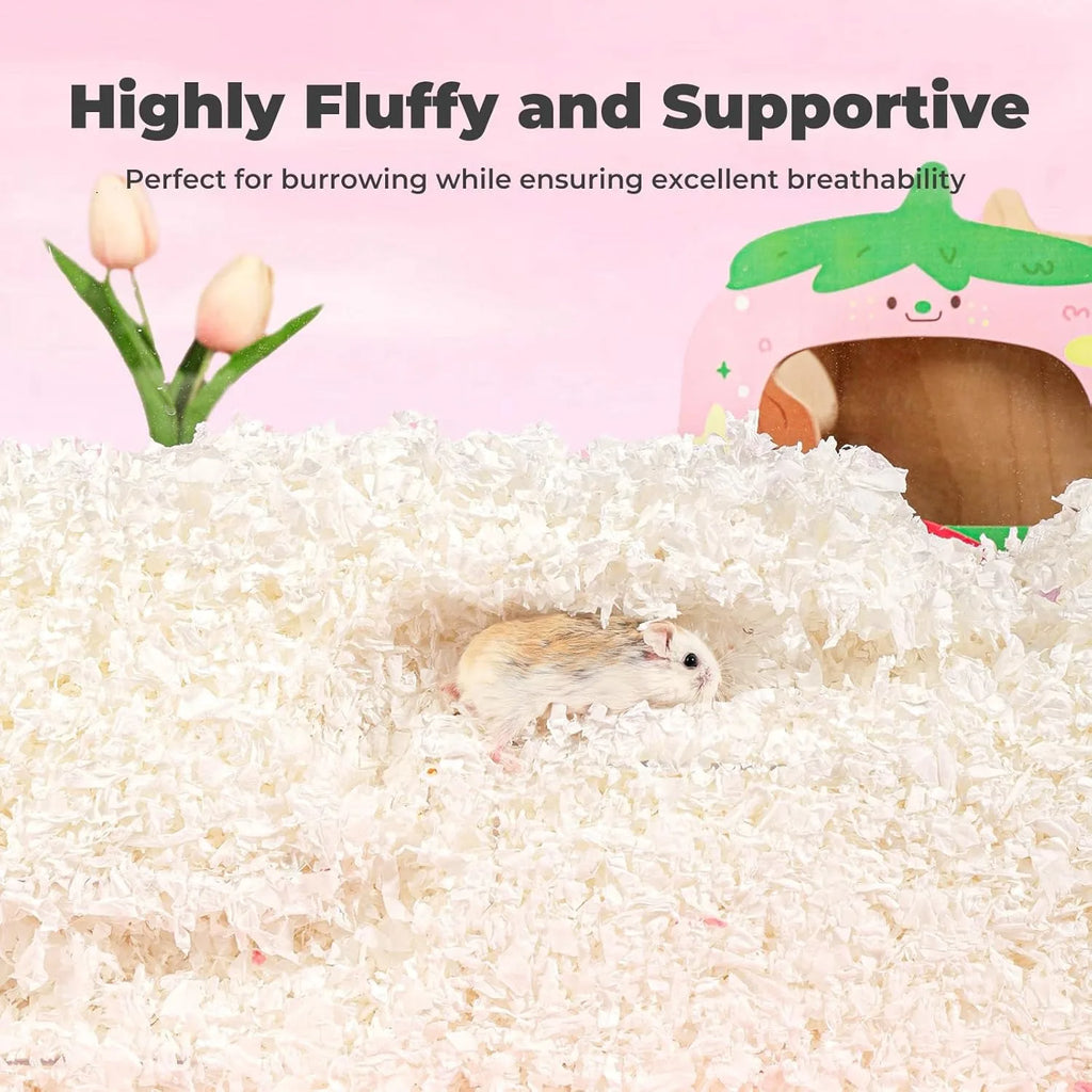 23L/50L Paper Small Pet Bedding, Odor Control, Dust-Free, Moisture Absorbent, Natural Shavings
