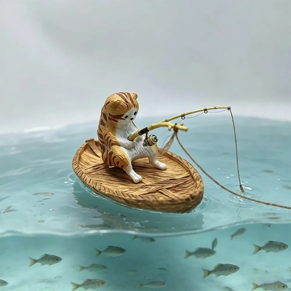 Resin Cat Shape Fishing Boat
