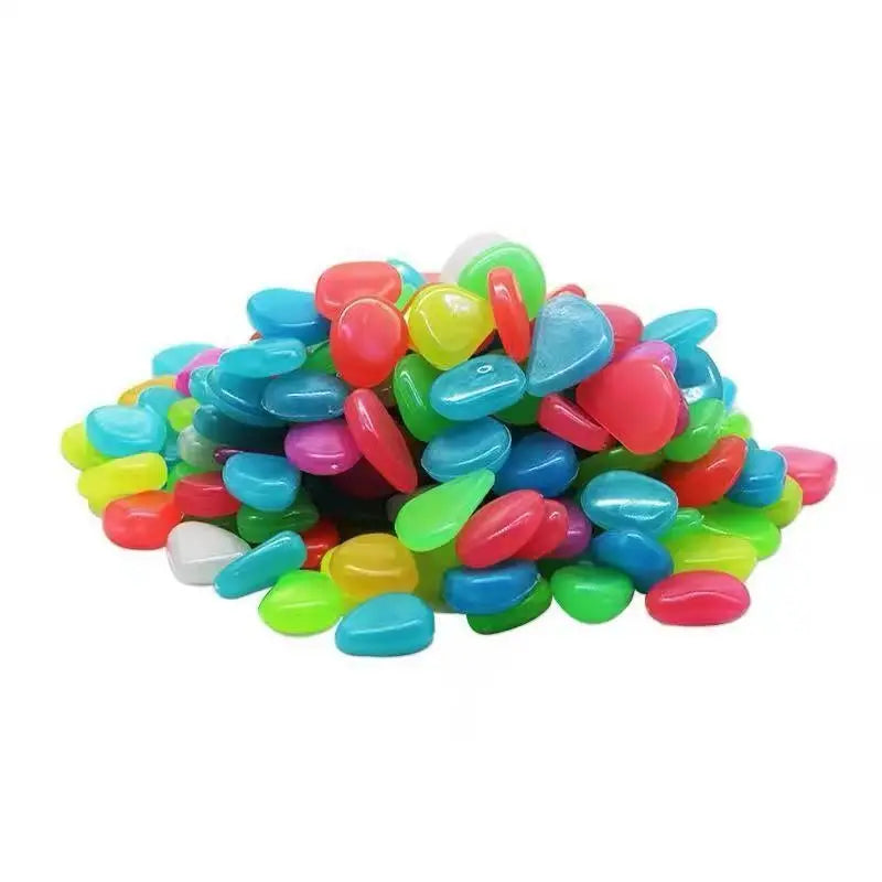 100Pcs Glow in The Dark Garden Pebbles for Fish Tank Aquarium
