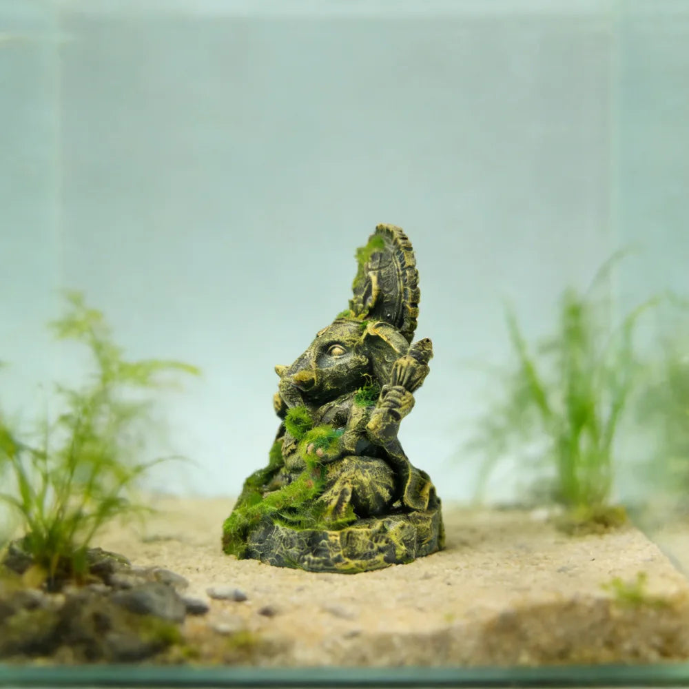 Aquarium Decoration Ancient Buddha Statue & Ganesha Sculpture