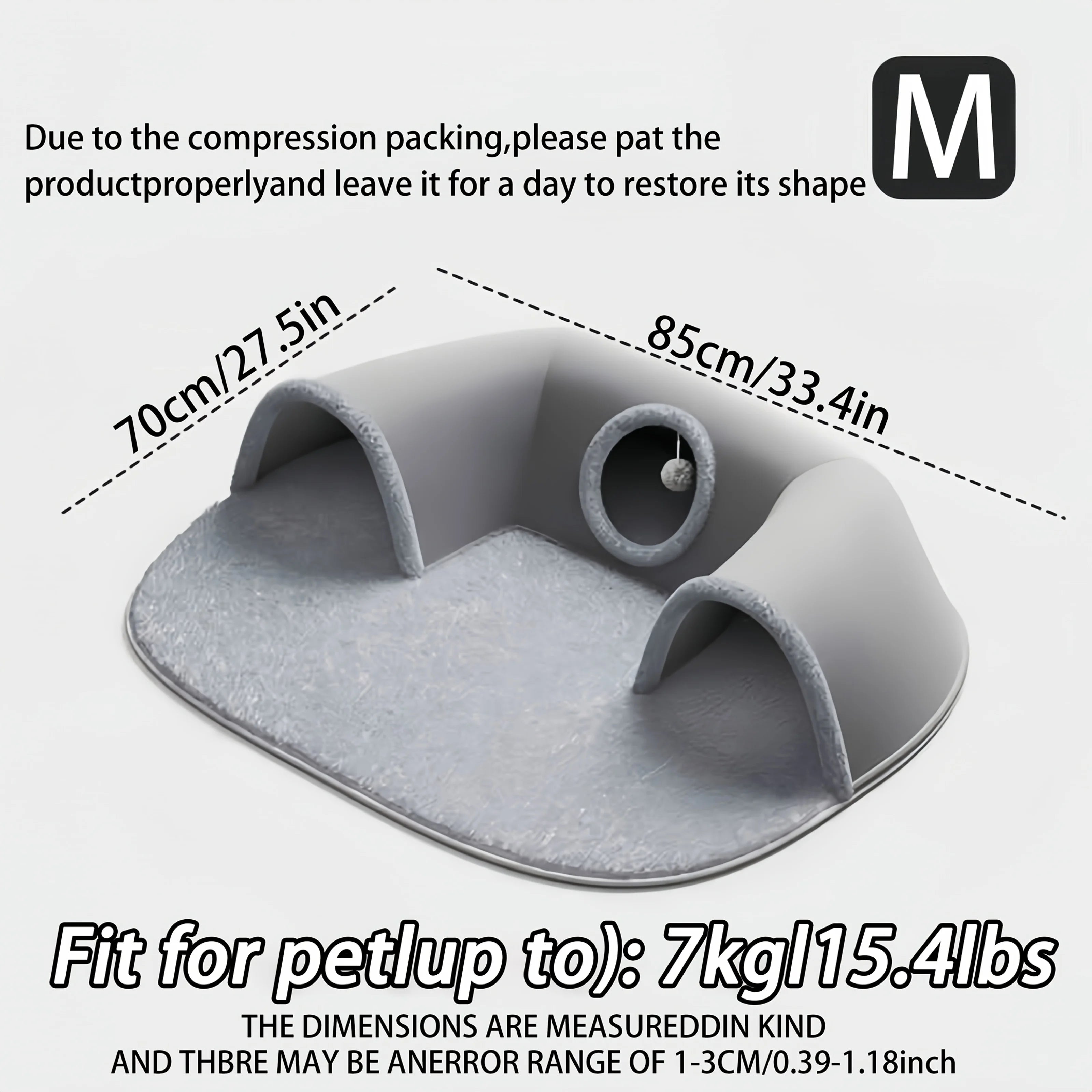 3-in-1 Cat Tunnel Bed with Non-Slip Bottom