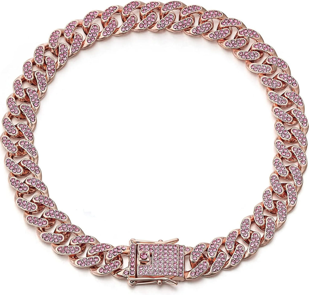 Luxury Designer Dog Collar Bling Diamond Pet Chain for Small Medium Large Dogs Cat Puppy Gold Necklace Jewelry Dog Accessories